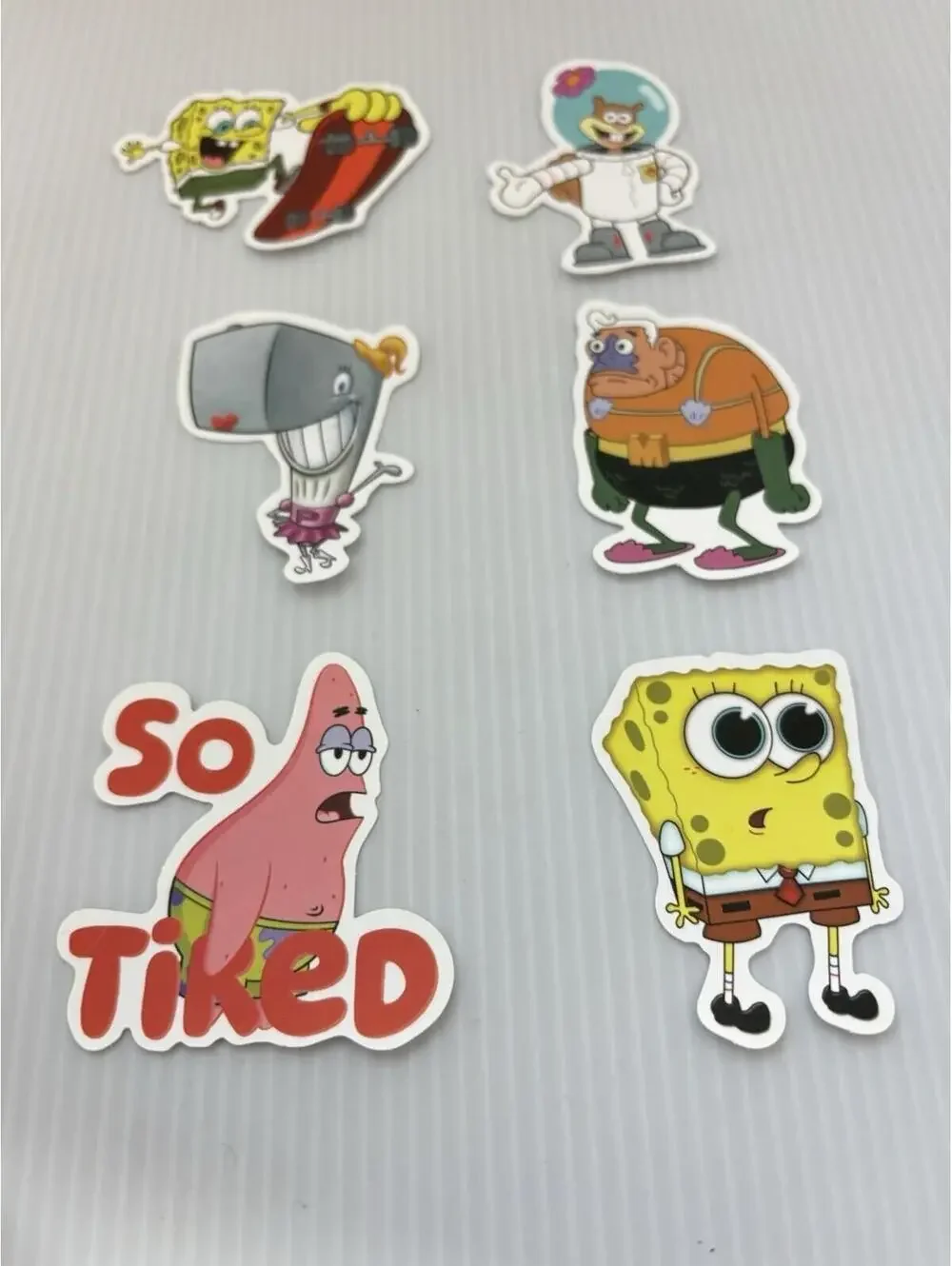 SpongeBob SquarePants 6pc Vinyl Stickers Lot Cartoon Water Bottle Laptop Decals